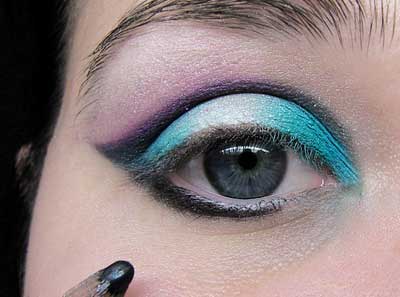 новогодний макияж для голубых глаз